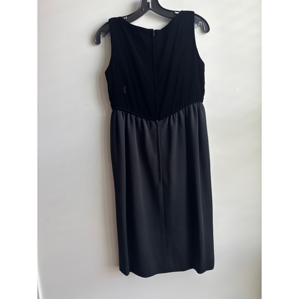 Oscar de la Renta Black Velvet Bodice Midi Dress Women Size 6 - Picture 3 of 7